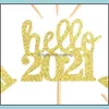 Party Decoration Year Cake Decorating Supplie Hello 2021 Handmade Originality Annual Meeting Theme Party Decoration Cards Countersig Dhkx8