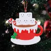 Christmas Decorations Cute Coffee Cup Ornaments Tree Pendants Resin DIY Personalized Family Pendant 2022 Year Approving