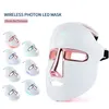 Face Care Devices Wireless 7 Colors LED Mask Pon Treatment Facal Beauty Skin Rejuvenation Anti Acne Wrinkle USB Charge 221114