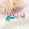 Hoop Earrings SRCOI 4Pcs/Set Alloy Paint No Hole Ear Clip Simple Trendy INS Geometric Without Piercing Women Gift