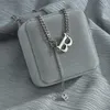 Ketten Mode Buchstabe B Halskette Frauen Edelstahl Personalisierte Namensschild Anhänger Choker Geschenke Drop