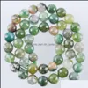 Stone Natural Algae Tribe Agate Faceted Stone Spacer Loose Beads 4 6 8 10 12Mm Jewelry Making For Bracelets 15 5Inches By921 Drop Del Dhblf