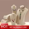 Jewelry Pouches Necklace Display Bust Beige Linen Holder For Necklaces & Bracelets Figure Stand Personal Makeup