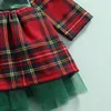 Abiti da ragazza -07-06 Lioraitiin 0-6 anni Toddler Baby Girl Christmas Dress Long Sleeve Bow Plaid Stampato Fashion Patchwork Abbigliamento in pizzo 221111