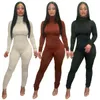 Pagliaccetti della tuta attillati collo alto Tute sexy a maniche lunghe da donna Abiti slim Clubwear Nave libera