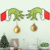 Nouvelles décorations de Noël Étiquette de porte suspendue en bois de Noël Guirlande Glitch home mall