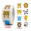 500 ПК/Ролл Учитель награды наклейка Fun Motation Cat Dog Sticker Student Stactory Stactery Stactery Kids Gifts