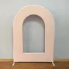 Decoração de festa Custom cor sólida Arco aberto Capa de pano de fundo Baby Shower Kids Birthday Wedding Chiara Wall Painel de parede Arched Metal Stand Frame