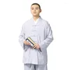 Ethnic Clothing Buddhist Monk Robes Costume Male Shaolin Meditation Clothes Mala TA525