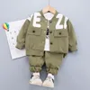 Zestawy odzieży Chłopcy Dzieci Modna kreskówka Baby Baby Long Rleeve T-shirt płaszcz i spodnie Suit 3PCS Stroje Kids Sport Suit 1-4 lata 221028