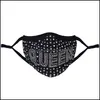 Designer Masks Designer Diamond Masks Bling Print Boss Queen Rhinestone Colorf Face Mask Women Party Washable Sexy Sex Fashion Facem Dhktp