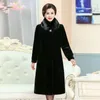 Women's Fur 2022 Winter Mother Clothing Large Size Black Faux Coat Women Thicken Warm Long Overcoat Imitation Mink Jackets Parkas