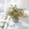 장식용 꽃 아름다운 모방 식물 잎 휴대용 플라스틱 밝은 색상 시뮬레이션 일상 생활을위한 녹색 식물