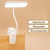 Tafellampen LED Oogbescherming Bureaulamp met clip USB oplaadbaar 360 ﾰ Flexibele studie Slaapkamer Leesboek Nachtlicht