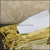 Tissue Boxes Napkins Gold Acrylic Tissue Box El Restaurant Napkin Holder Household 385 R2 Drop Delivery Home Garden Kitchen Dining Dhsvp