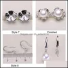 Paramètres de bijoux Bijoux en gros nouveaux paramètres de boucles d'oreilles en perles S925 Sterling Sier Stud réglage bricolage boucle d'oreille pour les femmes de mariage goutte Del Dhz7S