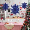 Decoraciones navideñas Copo de nieve Colgante Copos de nieve Guirnalda de árbol 3D Adornos huecos Colgante de papel Cardbord Adorno estereoscópico Banner