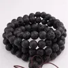 Strand Drop 6mm 8mm 10mm Natural Lava Rock Stone Healing Gem 108 Buddhist Prayer Beads Tibetan Mala Armband Halsband