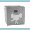 Saklama kutuları kutular yaratıcı karikatür hayvan saklama kutusu keçe kumaş küp kreş rafı ev dolap katlanır sepet çocuklar için oyuncaklar org dhi0r