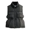 Gilets pour femmes Hiver Printemps Chaud Gilet Coréen Lâche Manteau Épaississement Avant Court et Long Taille Coton Gilet Femmes Puffer Veste 221114