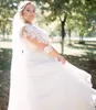 2023 Land schwangere Brautkleider Brautkleid Strand 3/4 lange Ärmel U-Ausschnitt Spitze Applikation Designer bodenlang A-Linie nach Maß Plus Size Vestido de Novia