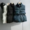 Gilets pour femmes Hiver Printemps Chaud Gilet Coréen Lâche Manteau Épaississement Avant Court et Long Taille Coton Gilet Femmes Puffer Veste 221114