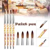 Nail Art Kits 2022 Brush Acrylic UV Gel Glitter Painting Brushes Crystal Handle Nylon Carving Flower Pens For