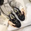 casual shoes Designer women platform lug sole loafers with horsebit buckles thick soles womens lady girl luxury leather EUR34-40