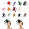 Berets Vintage Elegant Flower Fascinators On Headband Hairpins 1920s Feather Hair Clips For Party Wedding Gift Movie Role