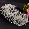 Luxurious Rhinestone Bridal Headpieces Hair Accessories Golden Silver Crown and Tiaras Wedding Headband Alloy Leaf Women Headwear Crystal Bride Headdress CL1442