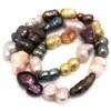 Choker 16 Inches 13-20mm Multicolor Peanut Shaped Baroque Freshwater Pearl Loose Strand