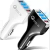CC253 USB Car Charger Adapter QC 3.0 4 Port Multi Fast Charging Adapter لـ iPhone 13 12 11 Pro Max Samsung Xiaomi Accessories