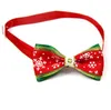 Pet supplier puppy Cat Dog Christmas tree snowflakes bow tie necklace collar bowknot necktie grooming for pets decoration Costume SN179