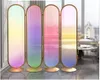 Schermi di lusso moderno arcobaleno vetro soggiorno partizione decorazione semplice rete di ferro rosso pieghevole schermo portico mobile