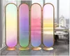 Schermen moderne luxe regenboogglas woonkamer partition decoratie eenvoudig ijzer net rood vouwen mobiel veranda scherm