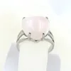 Love Heart Rose Quartz lapis lazuli cyrstal ring voor vrouwen zilveren kleur natuursteen verstelbare ringen verloving bruiloft bruids sieraden bt008