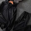 Mens Tracksuits Hoodie Set Sweatshirts and Pants Designer Jumpers Suits Spring Autumn Tracksuit med bokstäver Black Black Blue Ftgk