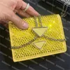 Mini Shiny crossbody v￤skor Rhinestone Designer kedjor axelv￤ska kvinnor flickor blinkande kors kropp handv￤skor parti koppling purses fannypacks