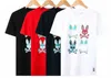 Psycho Bunny T-shirt court pour homme Tête de mort colorée Lapin Hoodlum Lapin Col rond T-shirt de couple de mode de rue européenne et américaine M-XXXL # 06