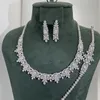 Wedding Jewelry Sets Jankelly Trendy Fashion 2PCS Luxury Waterdrop Indian For Women Party Dubai Bridal jewelry 221109