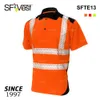 promotion safety workwear traffic uniform for men outdoor high visibility short sleeve polo shirt with black bottom uniform ppe