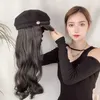 Perruques de cheveux pour femmes dentelle synthétique bouclés haute température soie cheveux longs chapeau noir perruque Net ceinture rouge marchandises grande vague couvre-chef