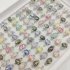 Bandringe 20 teile / los Böhmen Naturstein Finger Für Frauen Silber Rose Gold Platte Bunte Opal Crushed Shells Achat Gelenkring Mädchen 221114