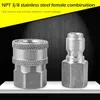 Car Washer High-Pressure Wash Nozzle Foam Pot Adapter Stainless Steel Joint Connector NPT3/8 Live Fast Plug Pa Accessories