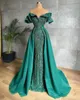 2023 Plus size Arabische groene zeemeermin prom jurk kanten korrels sexy avondjurken formele luxe modieuze elegante BC14657 GB1114S2