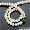 Beaded Necklaces Beautif collier de perles d'eau douce pour les femmes 78Mm blanc avec Agate bijoux de mode cadeaux en gros 6 pièces/lot goutte De Dhcxz