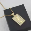 Pendentif Colliers Religieux Notre Dame Vierge Marie Minimaliste Géométrique Zircon Rectangle Pour Femmes Clavicule Chaîne Bijoux