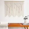 Tapestries Large Hand-Woven Wall Hanging Tapestry With Wooden Stick 100x120cm Room Decor Curtain Bohemia Tassel