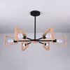 Chandeliers Nordic Industrial Style American-style Lamps Living Room Dining Bedroom Bar Solid Wood Personality Chandelier