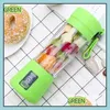 Juicers 380Ml 4/6 Blades Mini Portable Electric Fruit Juicer Usb Rechargeable Smoothie Maker Blender Hine Sports Bottle Juicing Cup Dhvmr